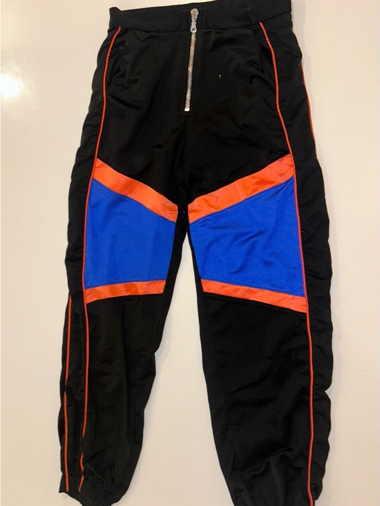 The Ragged Priest Pants - The Ragged Priest Black Pants with Blue and Orange Panels